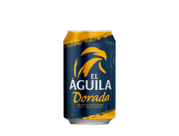 Lata cerveza El Águila Dorada 1900